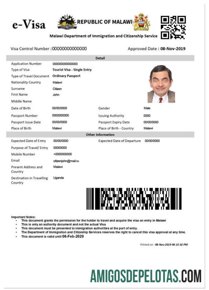 MALAWI E Ver exemplo real